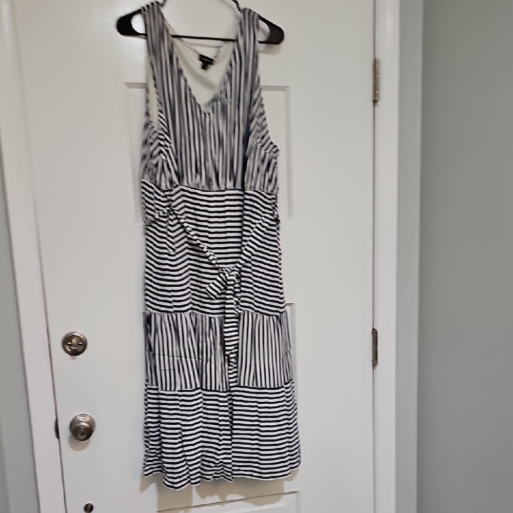 Torrid Blue and White Midi Dress